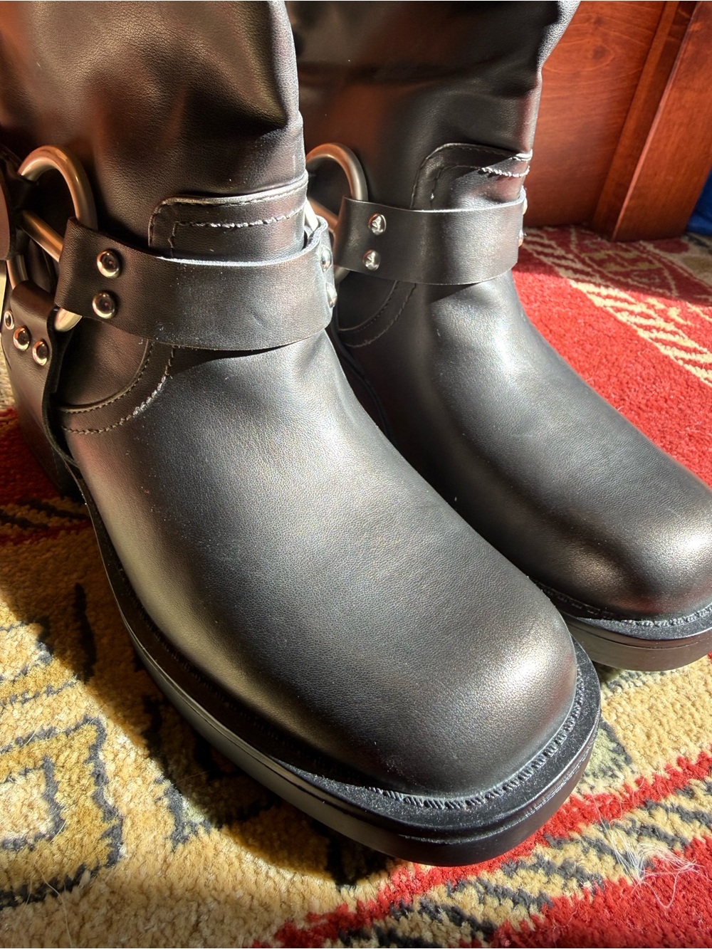 Women's Mid-Calf Buckle Boots - Classic Motorcycle Style DreamPairs 8.5 - Picture 7 of 9